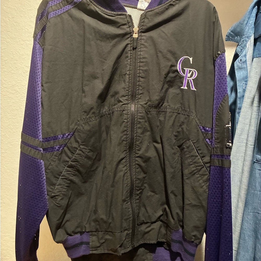 Vintage Colorado Rockies Black and Purple Wind Breaker